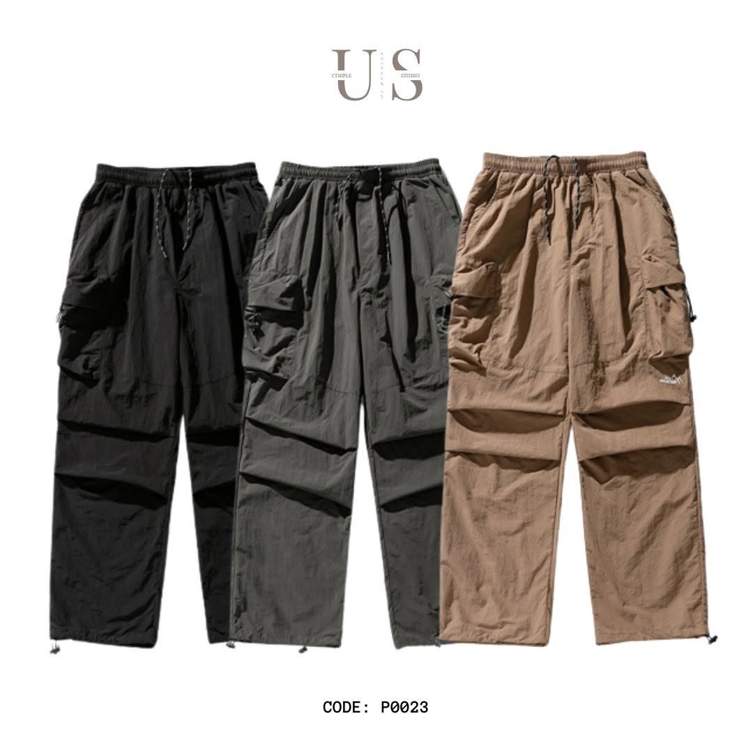 P0023 Japanese Style Outdoor Waterproof Double Pleated Large Pocket Paratrooper Pants