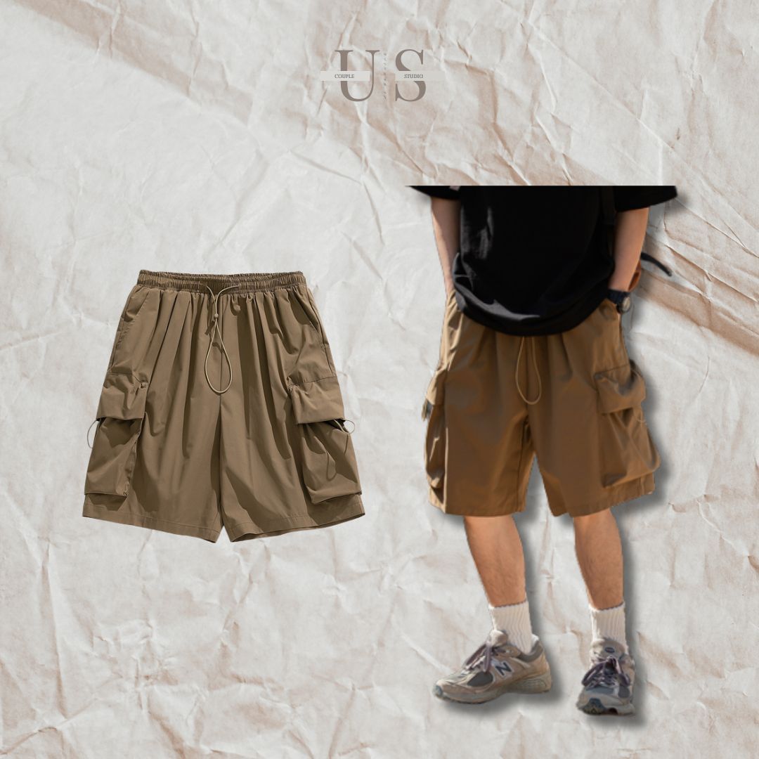 P0024 Japanese Cubic Big Pockets Oversize Cargo Shorts Pants