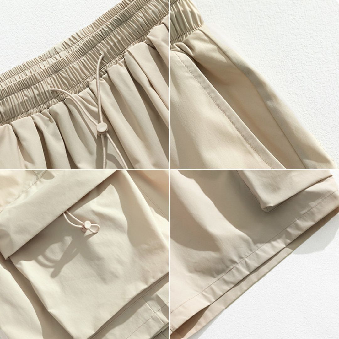 P0024 Japanese Cubic Big Pockets Oversize Cargo Shorts Pants