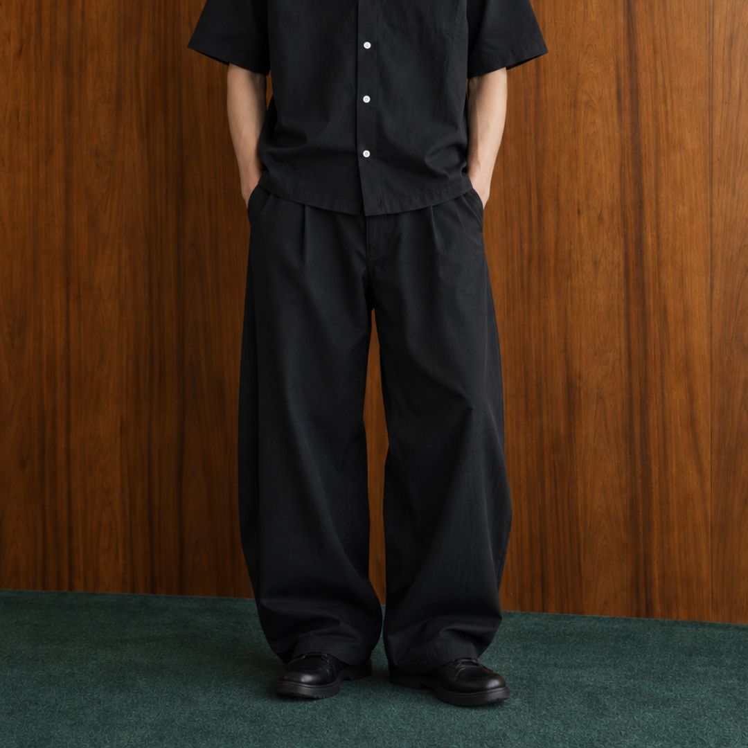 LK009 Noir Wide Leg Trousers