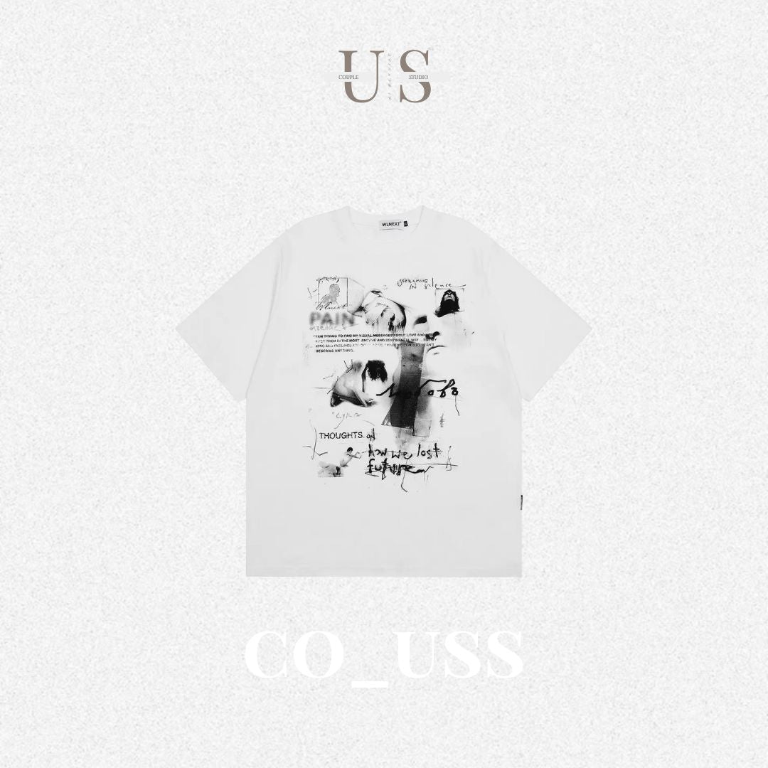 S0379 American-style Vintage Oversize niche design short-sleeved T-shirts