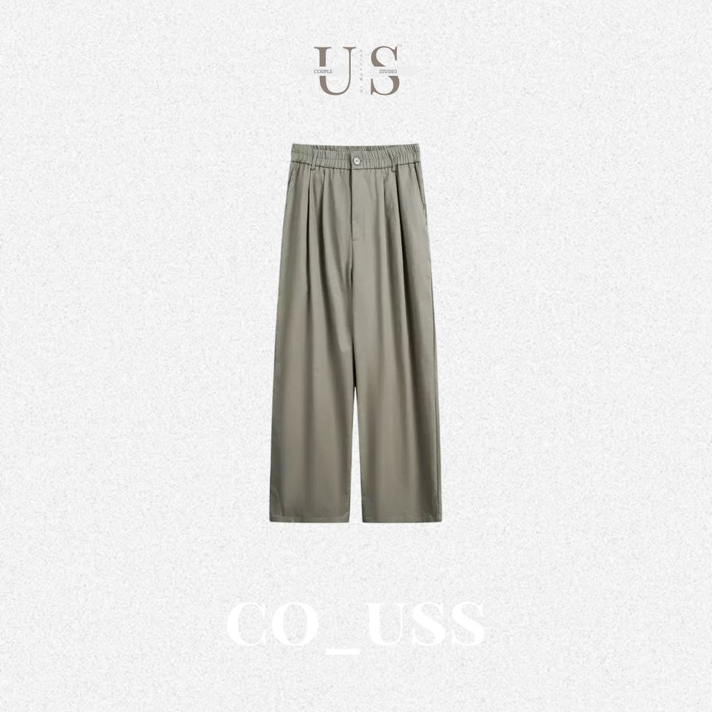 P0201 Japanese style wide-leg loose-fitting pleated flowing casual trousers