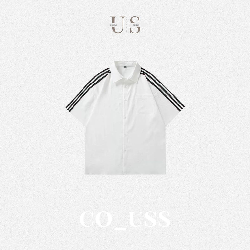 S0396 New Retro Collared Casual Oversize Short-Sleeve Shirt