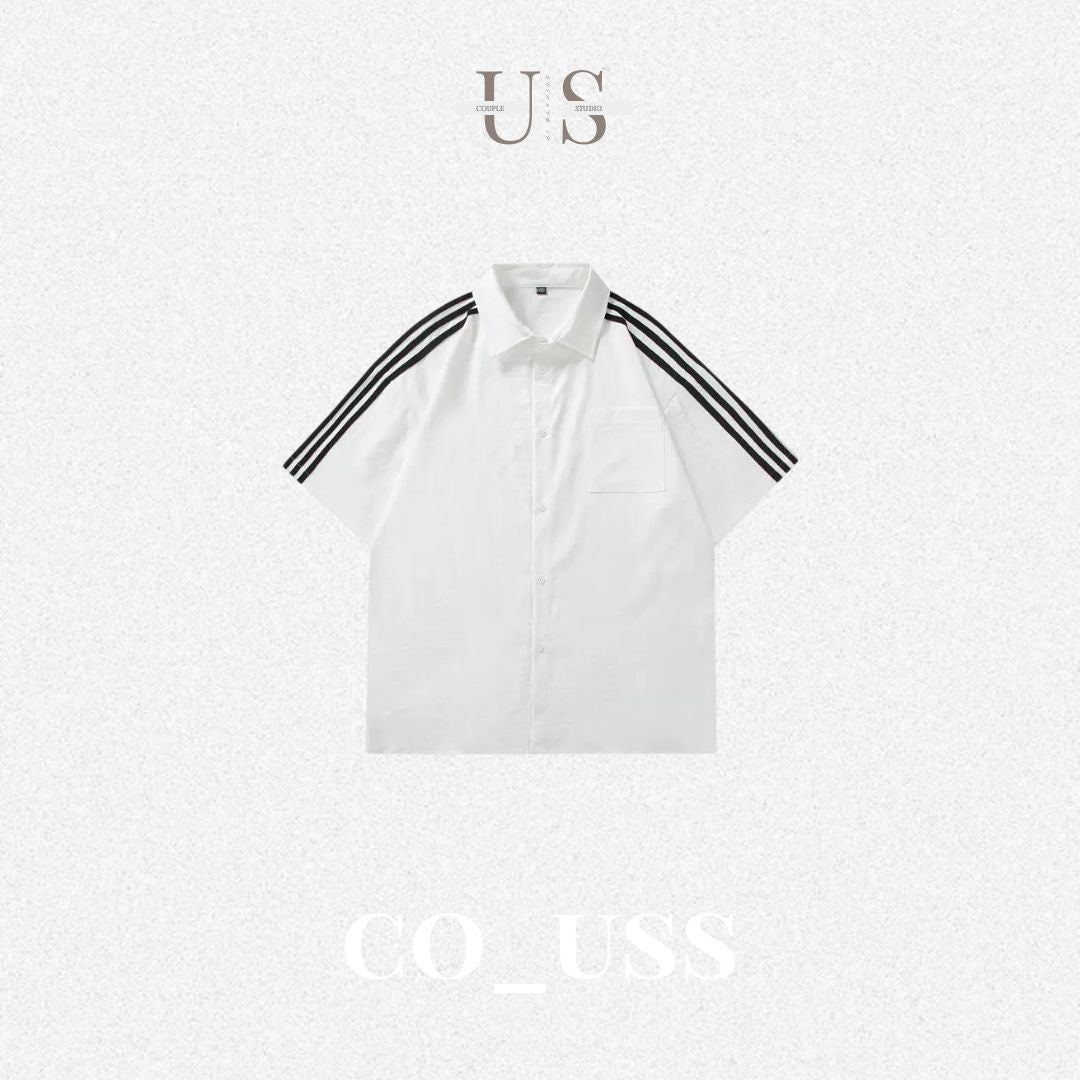 S0396 New Retro Collared Casual Oversize Short-Sleeve Shirt