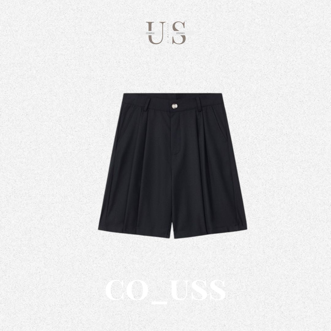 P0209 Japanese retro minimalist silhouette high-end double-pleated trousers shorts