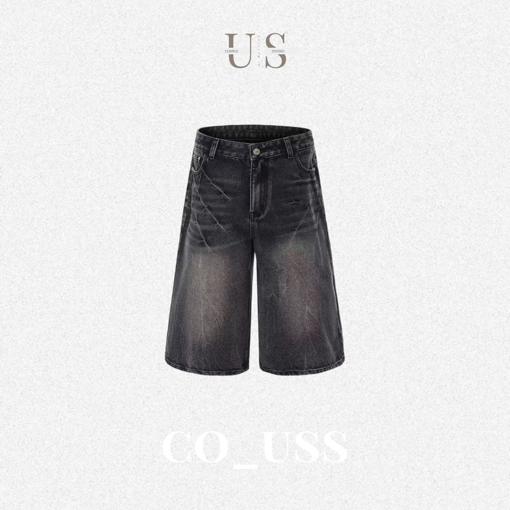 P0207 American-style straight leg loose cropped jeans