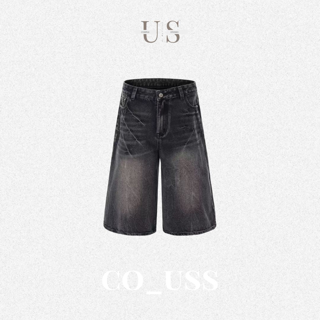 P0207 American-style straight leg loose cropped jeans