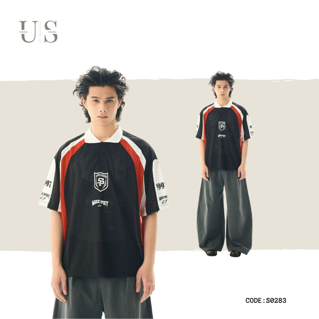 S0283 American Retro High Street Simple Simple Jersey Lapel Short Sleeve