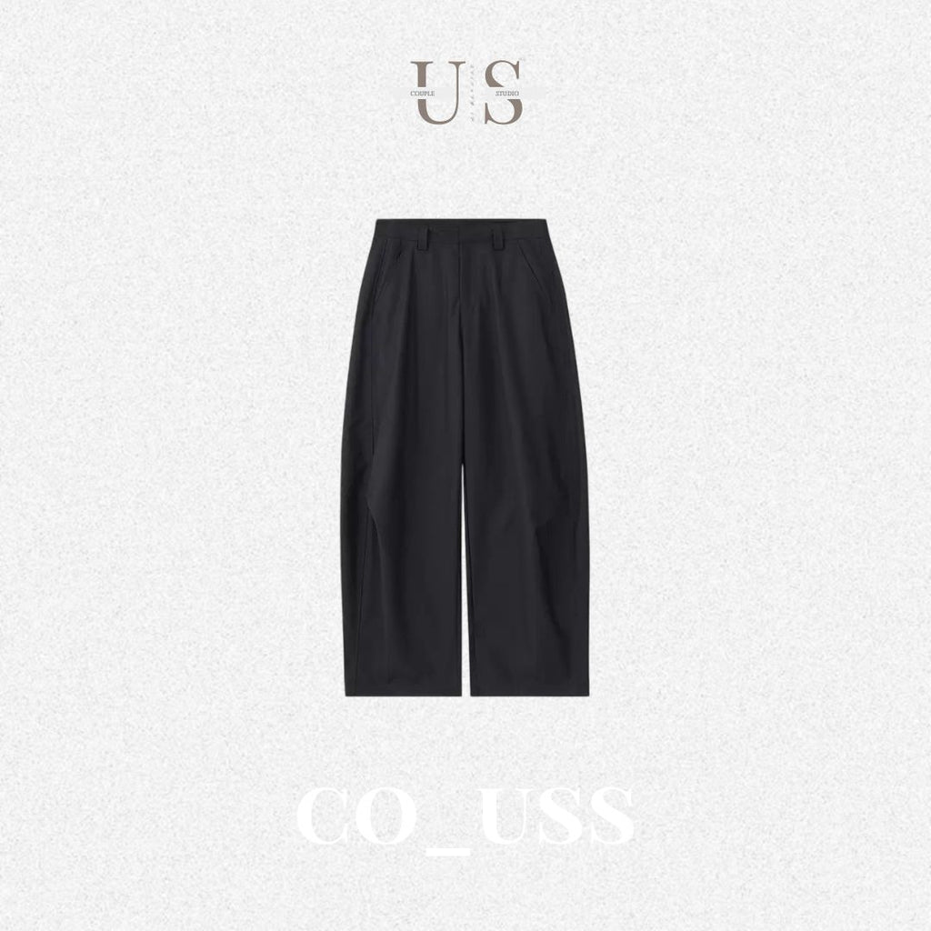 P0241 American High-Street Vintage Baggy Wide-Leg Curved-Cut Casual Trousers
