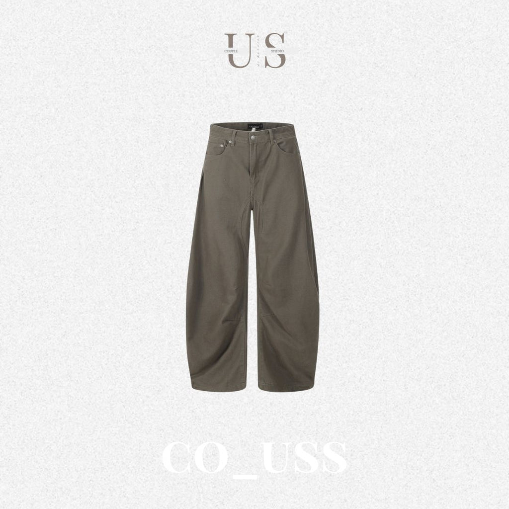 P0160 American oversized wide-leg denim scimitar pants