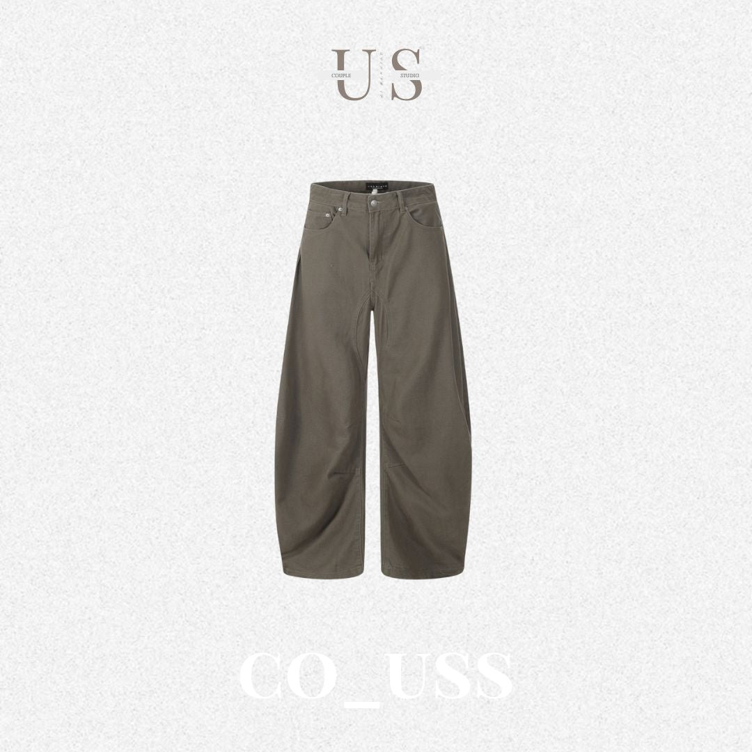 P0160 American oversized wide-leg denim scimitar pants