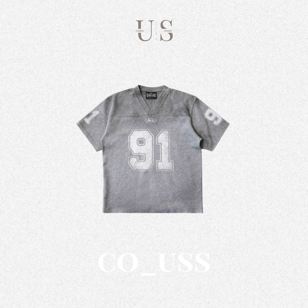 S0329 Badblood American textured tie-dye V-neck jersey T-shirt loose niche street style handsome short-sleeved top