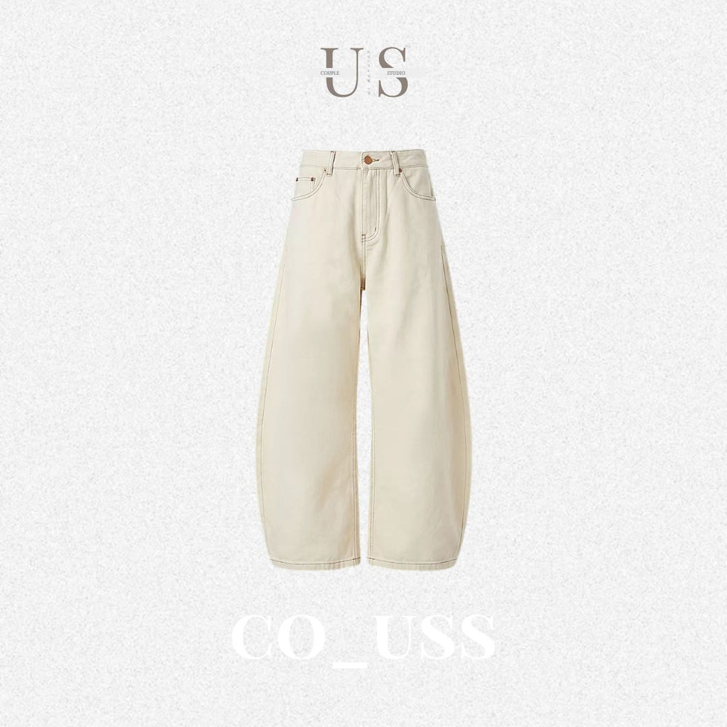 P0240 American-style twill oversize straight leg casual trousers