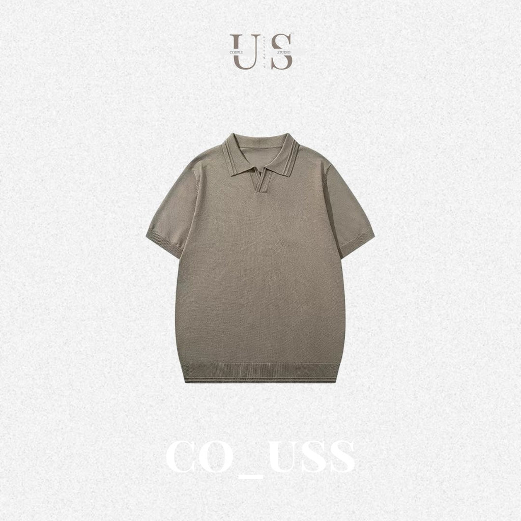 S0485 Old Money Style Short-Sleeve Knit Polo