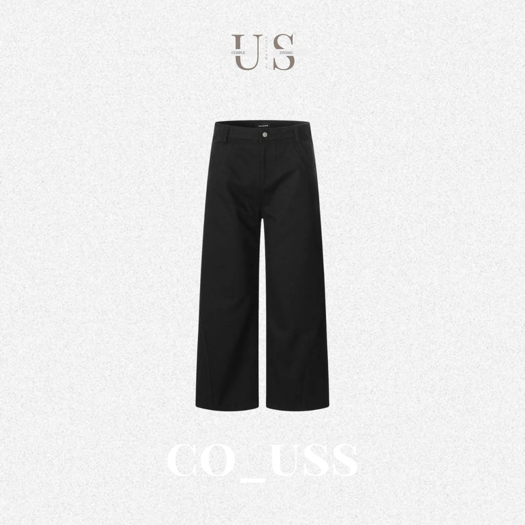 P0216 American Retro Trendy Simple Straight Leg Clean oversize Versatile Wide Leg Casual Pants
