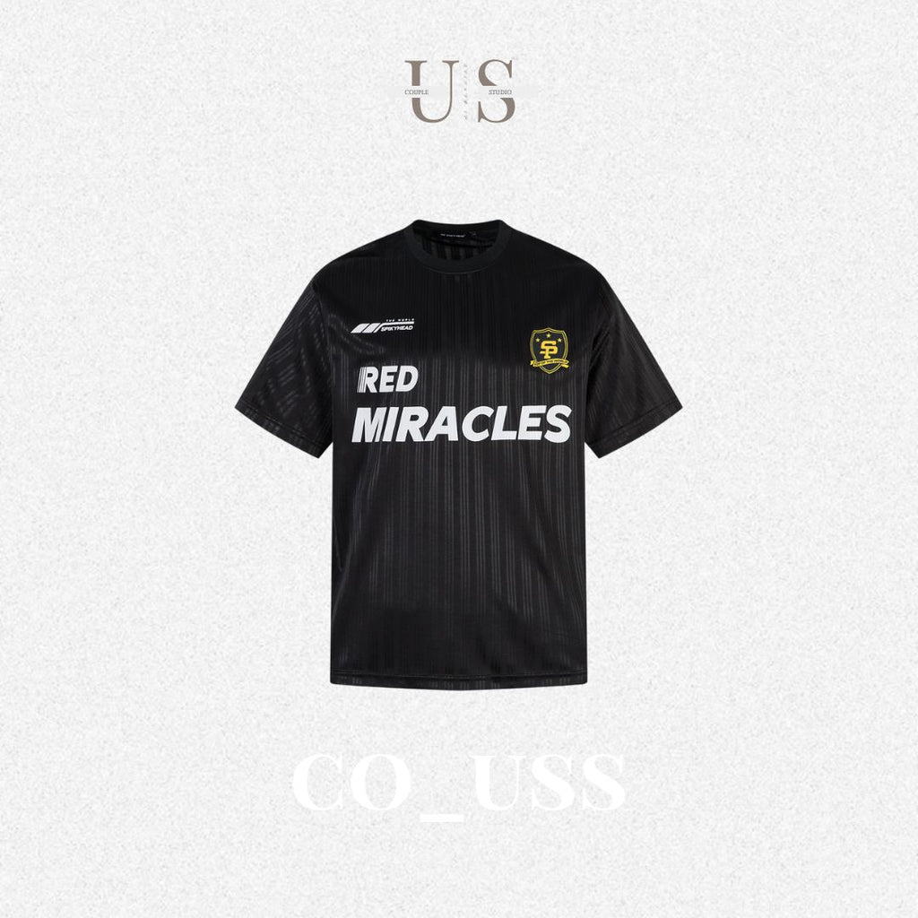 S0343 American retro loose letter design jersey T-shirt