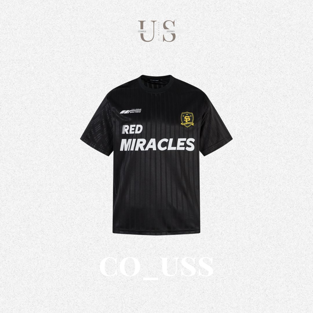 S0343 American retro loose letter design jersey T-shirt