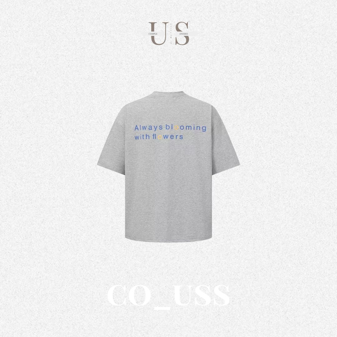 S0441 American Retro Simple Letter Print Trendy Short-Sleeve T-Shirt
