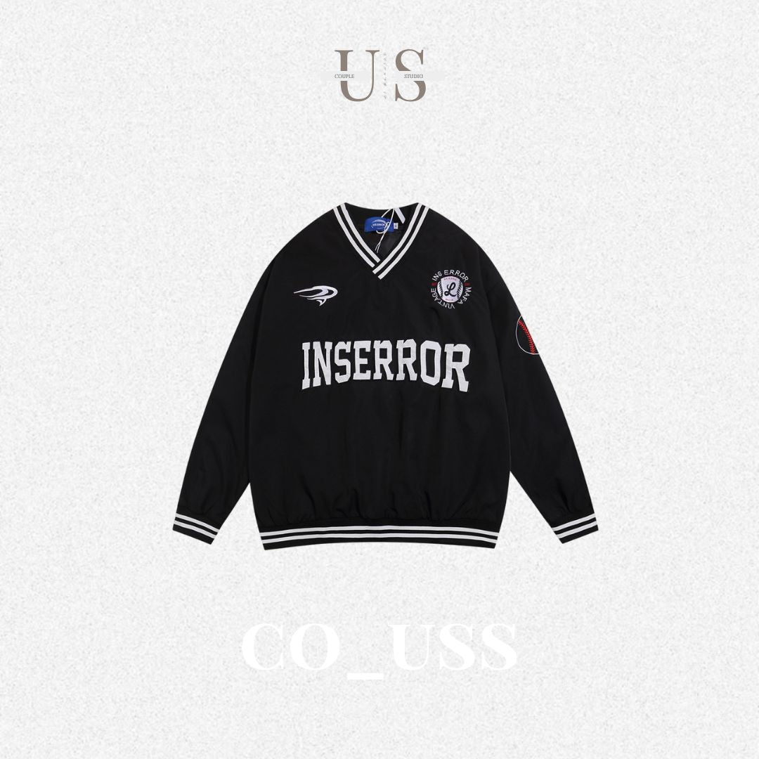 S0326 American style letter embroidered v-neck pullover sports baseball jacket sweater