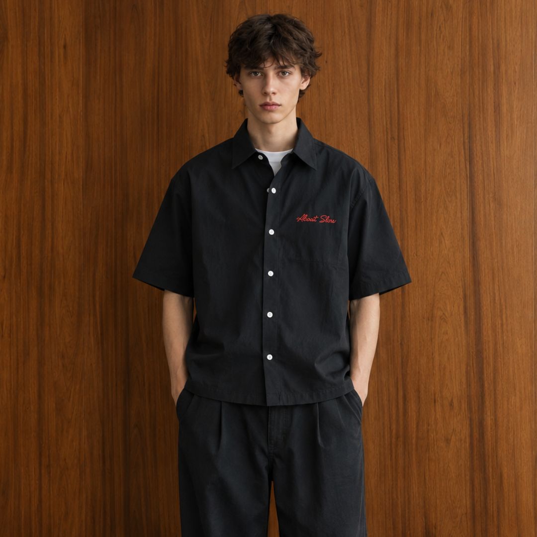 LK001 Embroidered Utility Boxy Shirt