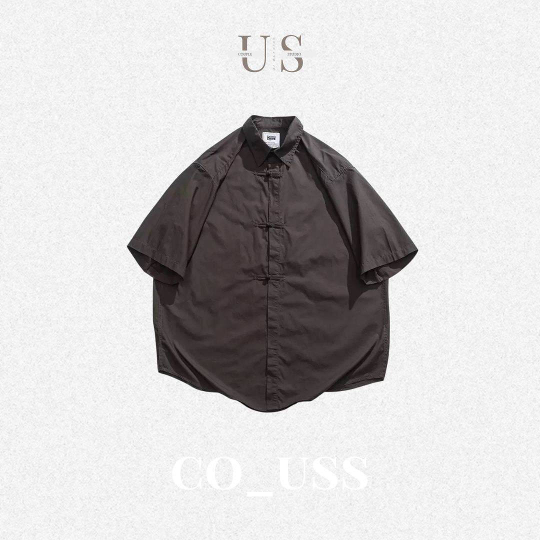 S0416 New Chinese Style Retro Style Button-Down Short-Sleeve Shirt