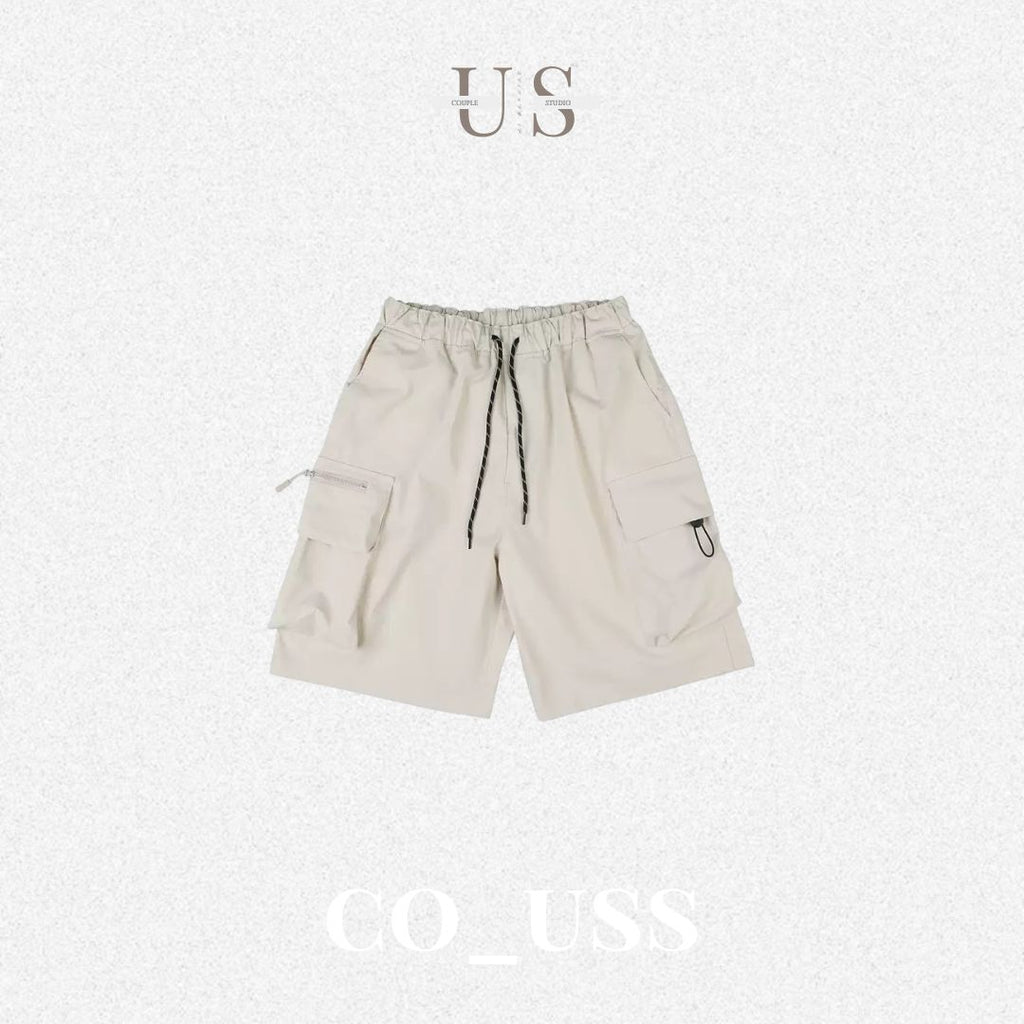 P0187 Japanese Style Functional Cargo Shorts Cityboy Loose Five-Quarter Pants