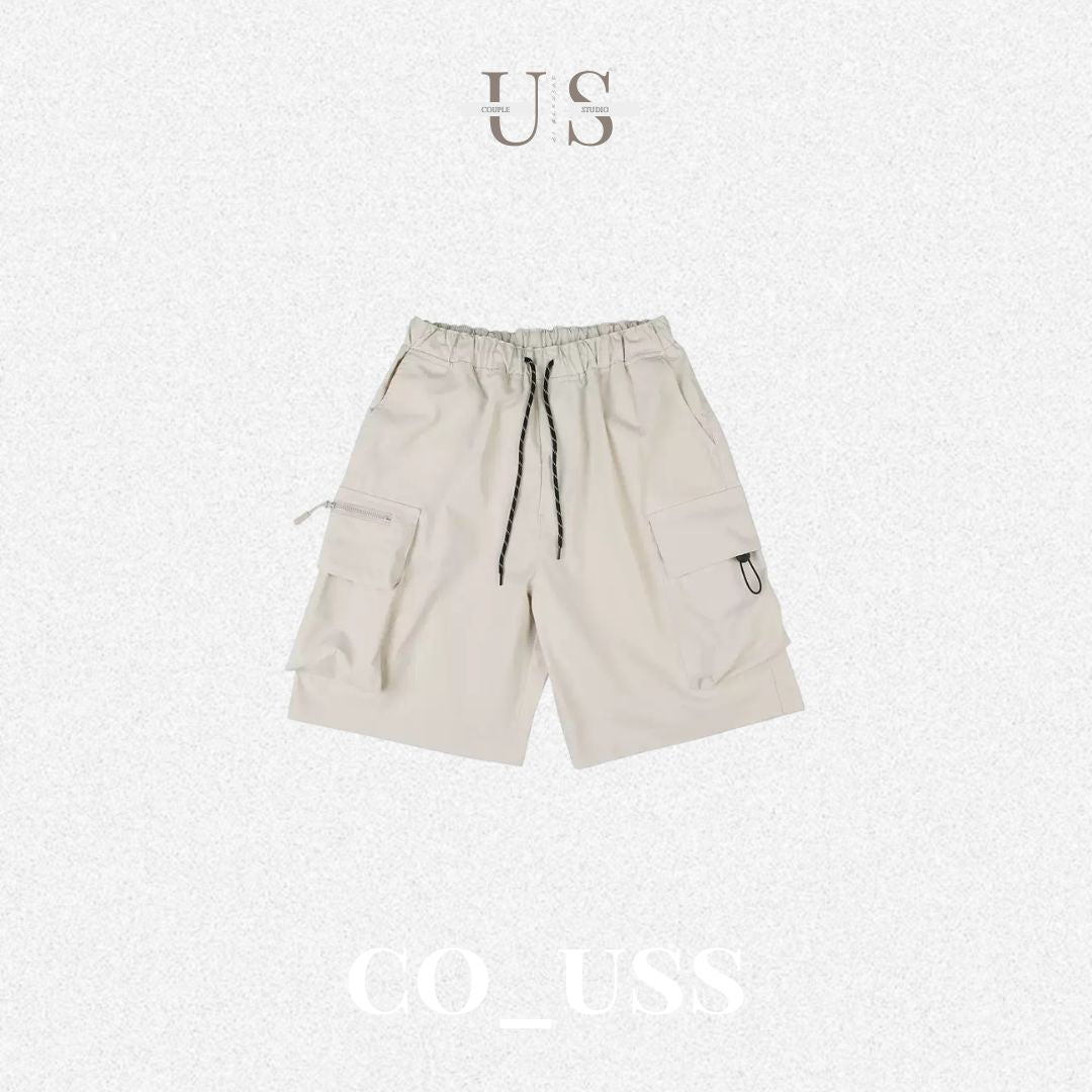 P0187 Japanese Style Functional Cargo Shorts Cityboy Loose Five-Quarter Pants