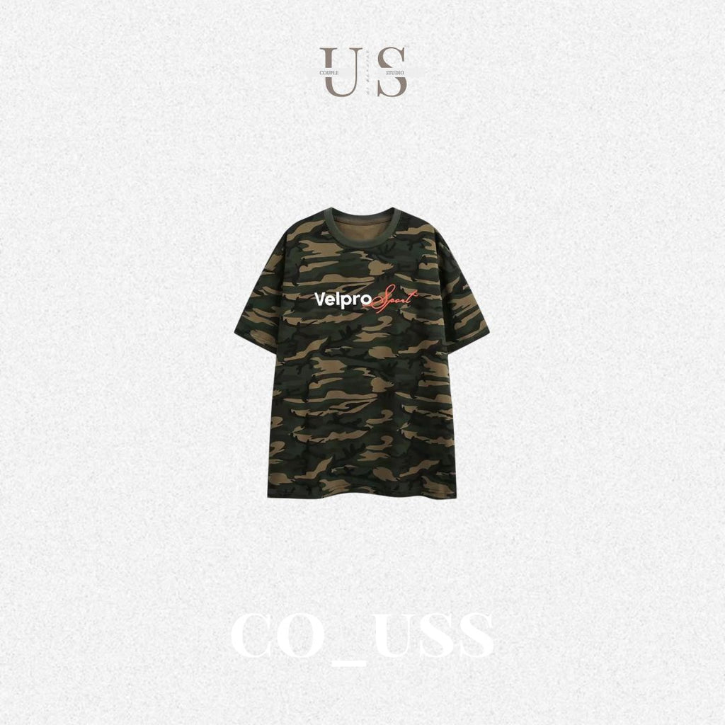 S0453 American-style camouflage letter design loose short-sleeved T-shirt