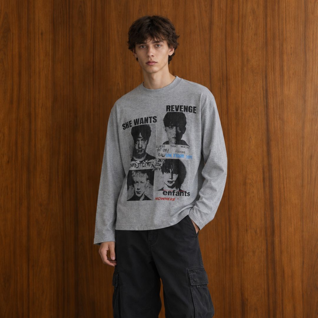 LK006 Revenge Collage Long Sleeve