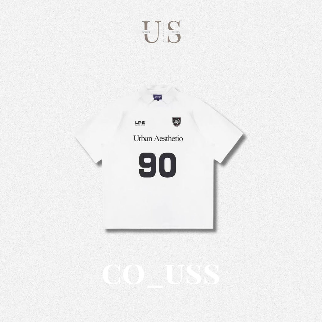 S0383 Limited Loopsoon American retro sportswear print fashion men's short-sleeved T-shirt