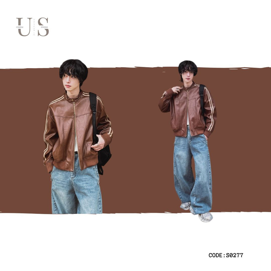 S0278 Korean style trendy motorcycle leather jacket