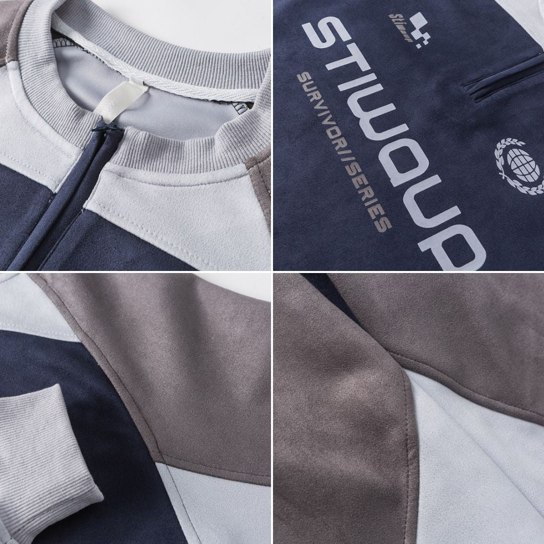S0258 America retro sports campus style pullover loose round neck sweatshirt