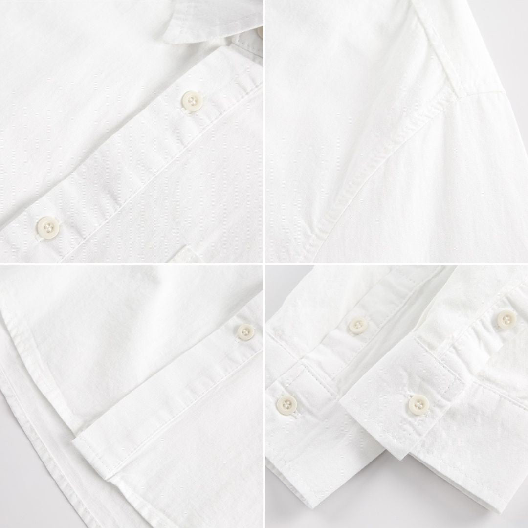 S0244 Japanese cityboy retro solid color loose long-sleeved shirt