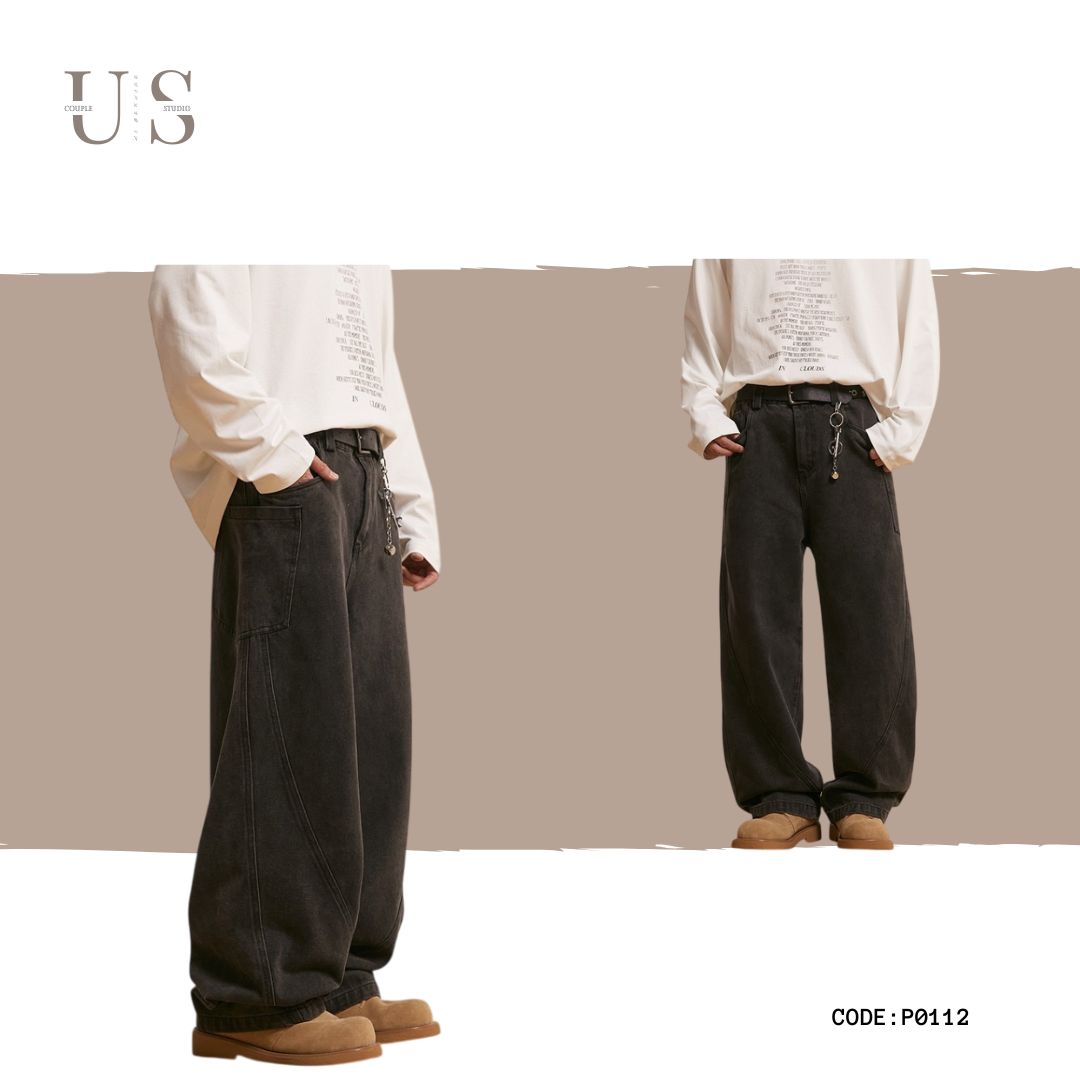 P0112 American retro washed distressed pocket straight casual Cargo Pants
