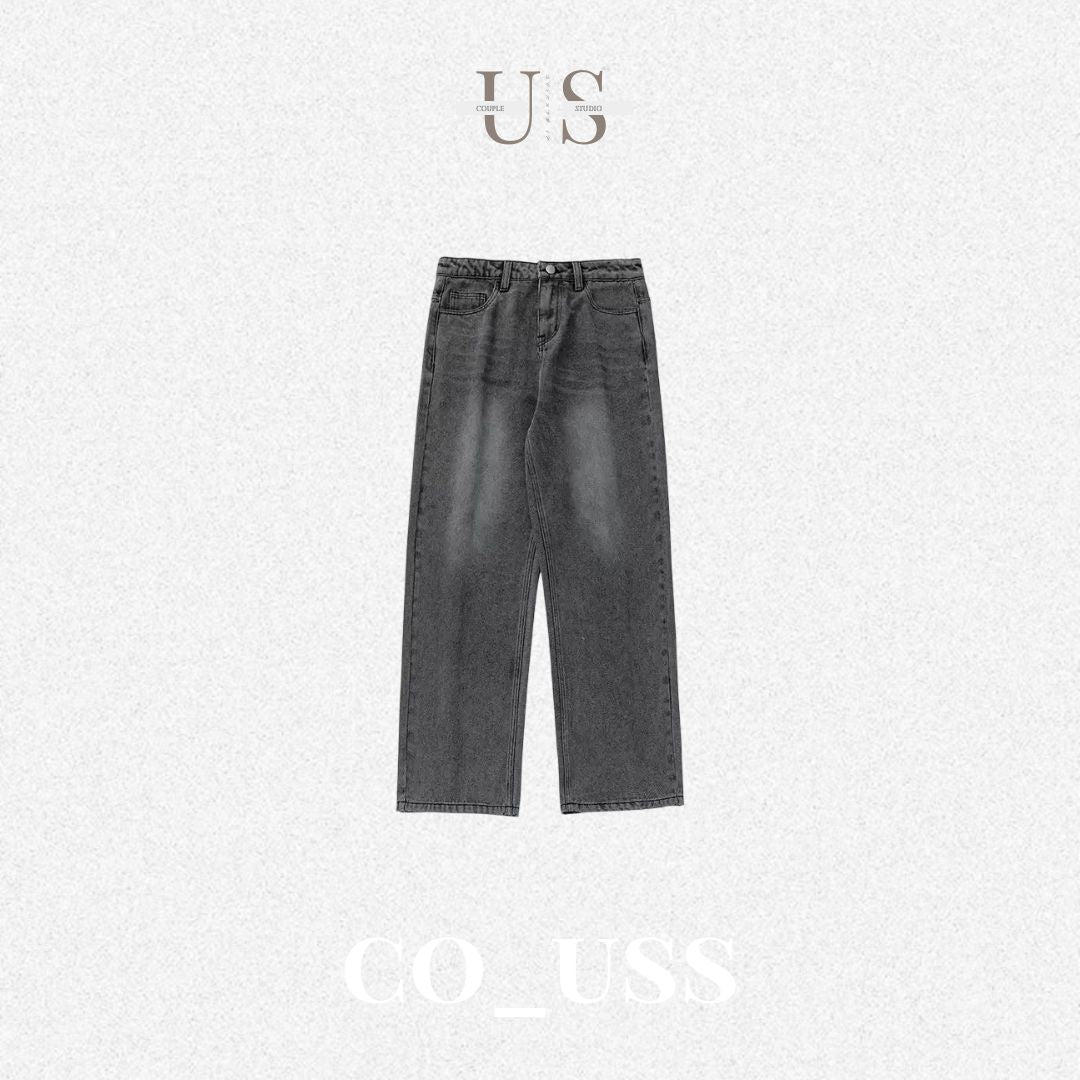 P0198 American retro straight leg loose-fitting washed distressed oversized jeans