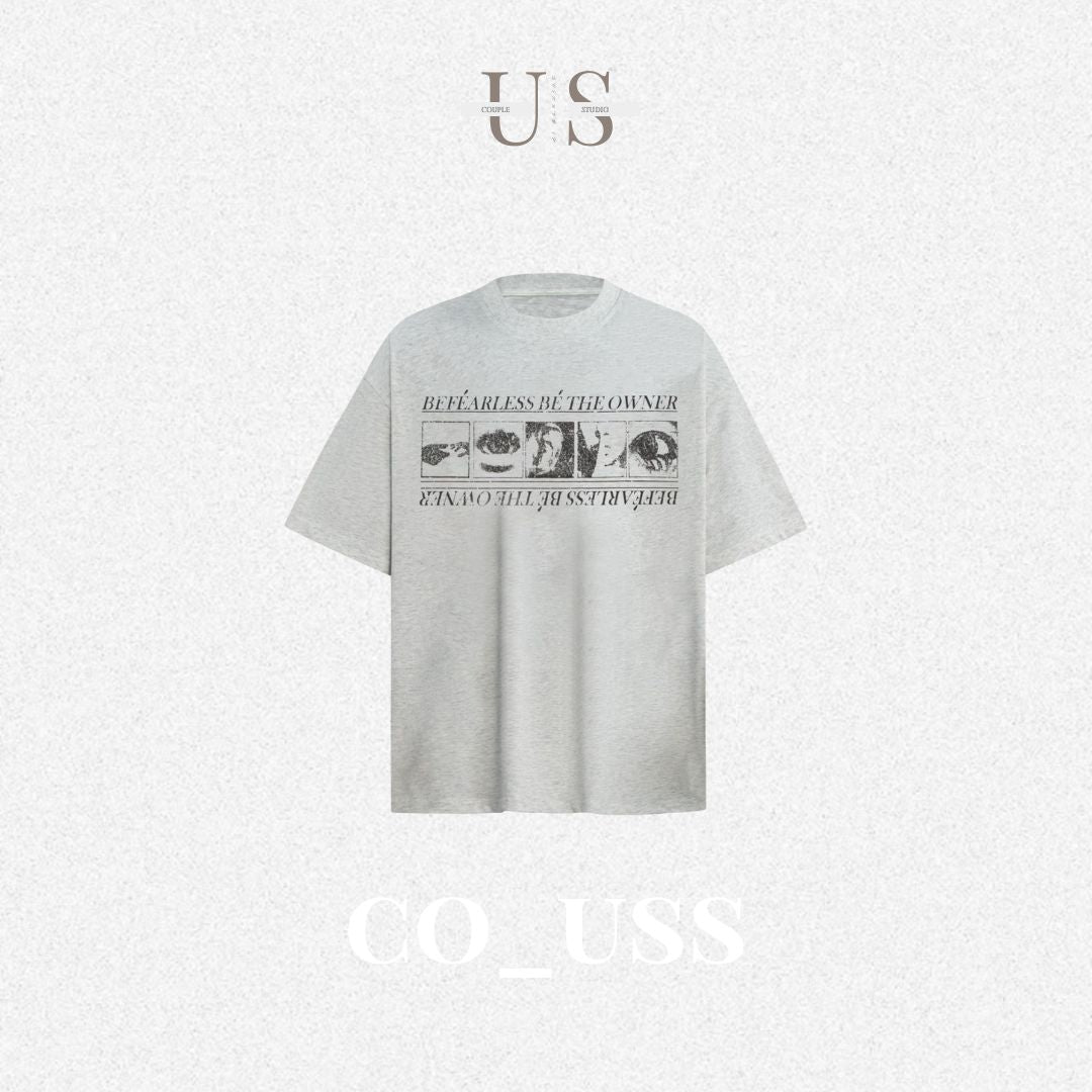 S0351 American Street Vintage Washed Old Design Loose High-end Sense Neutral Short-sleeved T-shirt