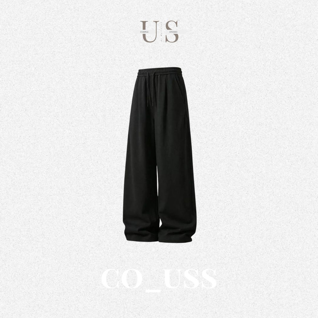 P0222 American-style retro curved-blade casual sweatpants with double side pleats
