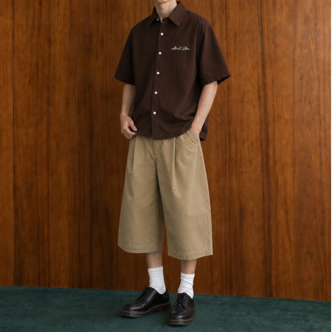 LK001 Embroidered Utility Boxy Shirt