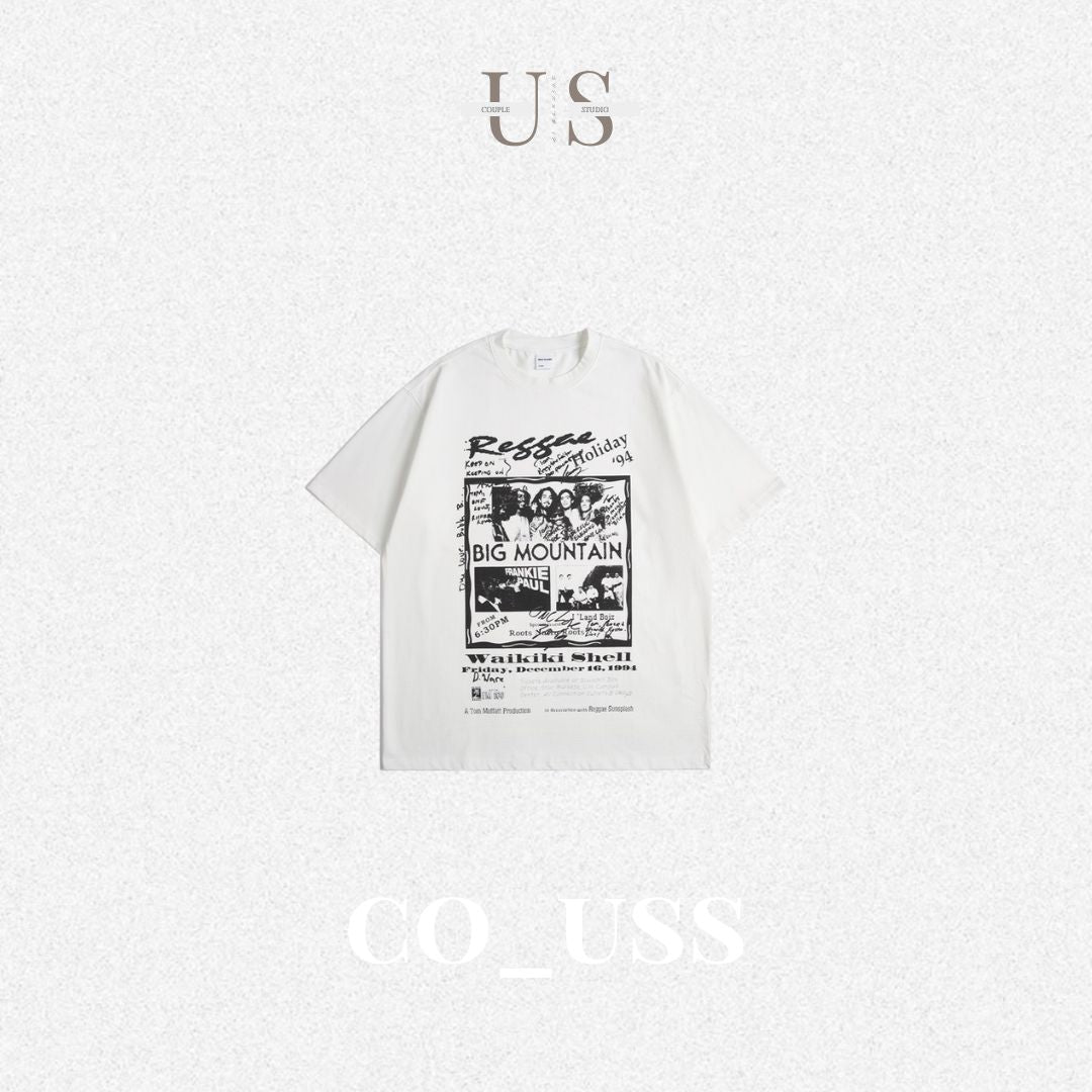 S0357 American vintage band oversized short-sleeved T-shirt