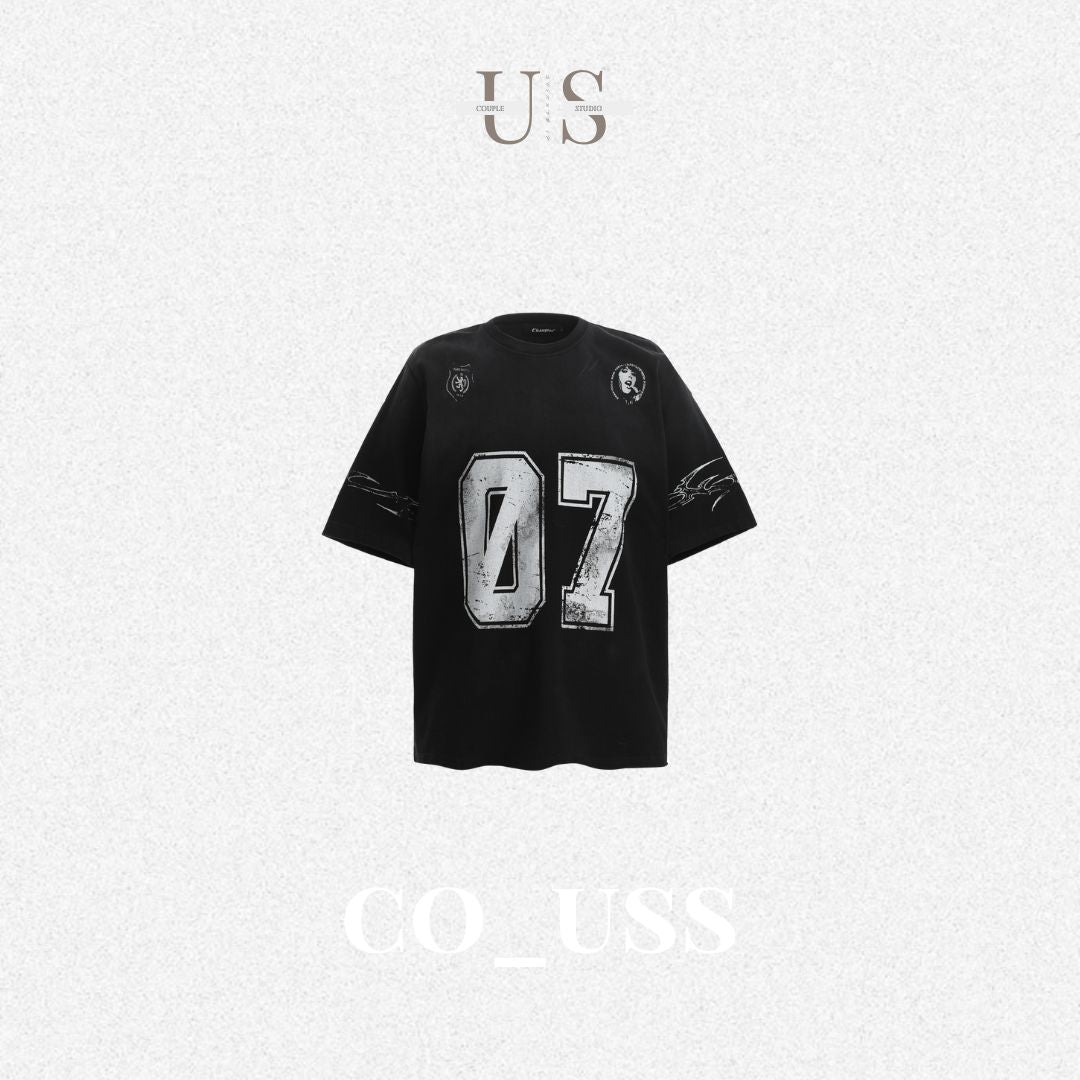 S0355 American niche design loose printed heavyweight T-shirt