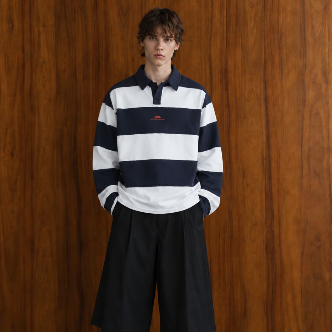 LK008 Varsity Stripe Rugby Shirt