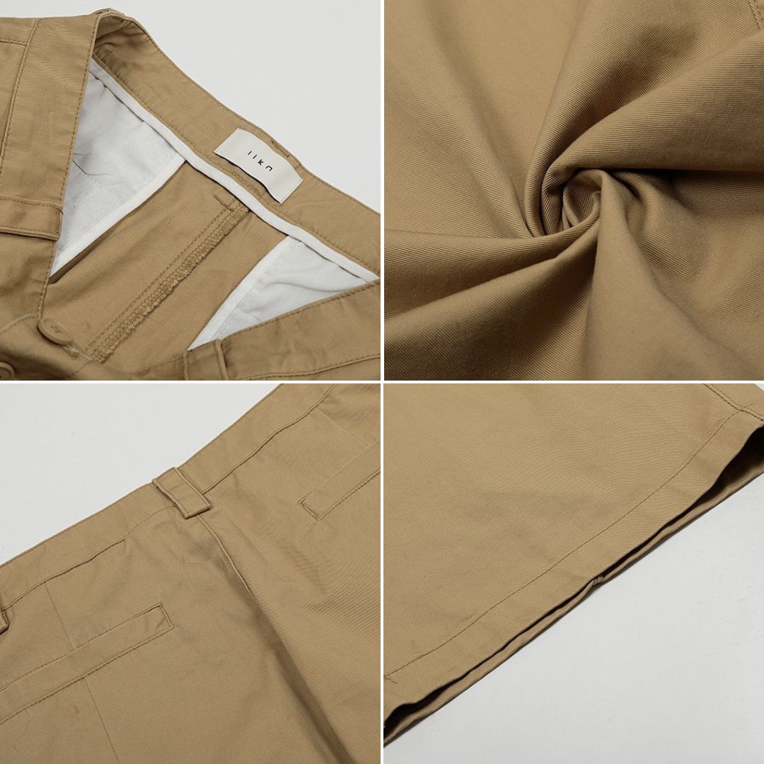 P0141 American high street button pleat three-dimensional tailoring design sense machete casual pants loose wide-leg trousers