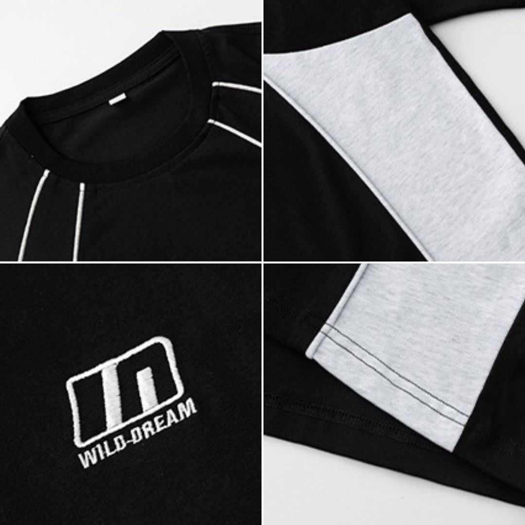 S0263 American style contrast color design sports short-sleeved T-shirt