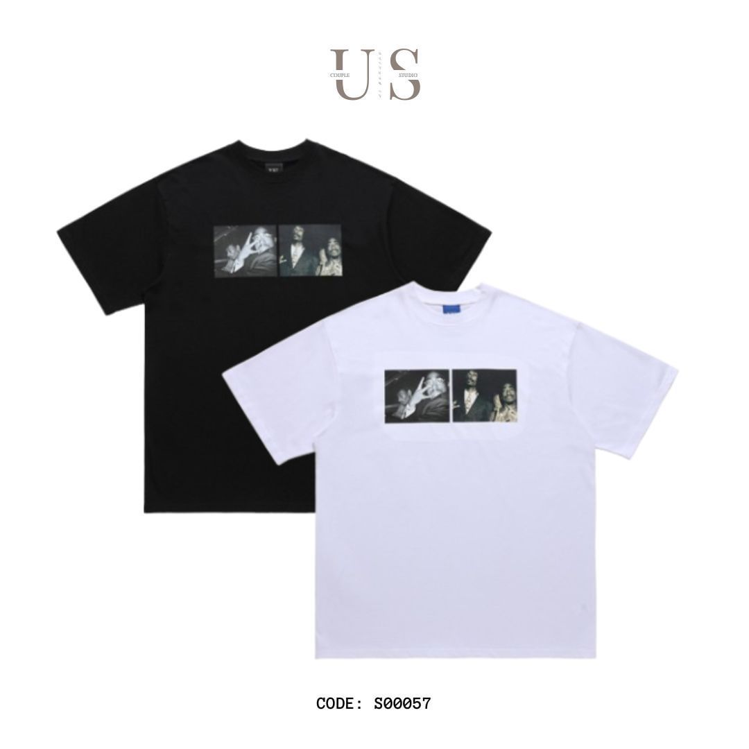 S0057 Oversize America Vintage Photo Print Short Sleeve T-Shirt