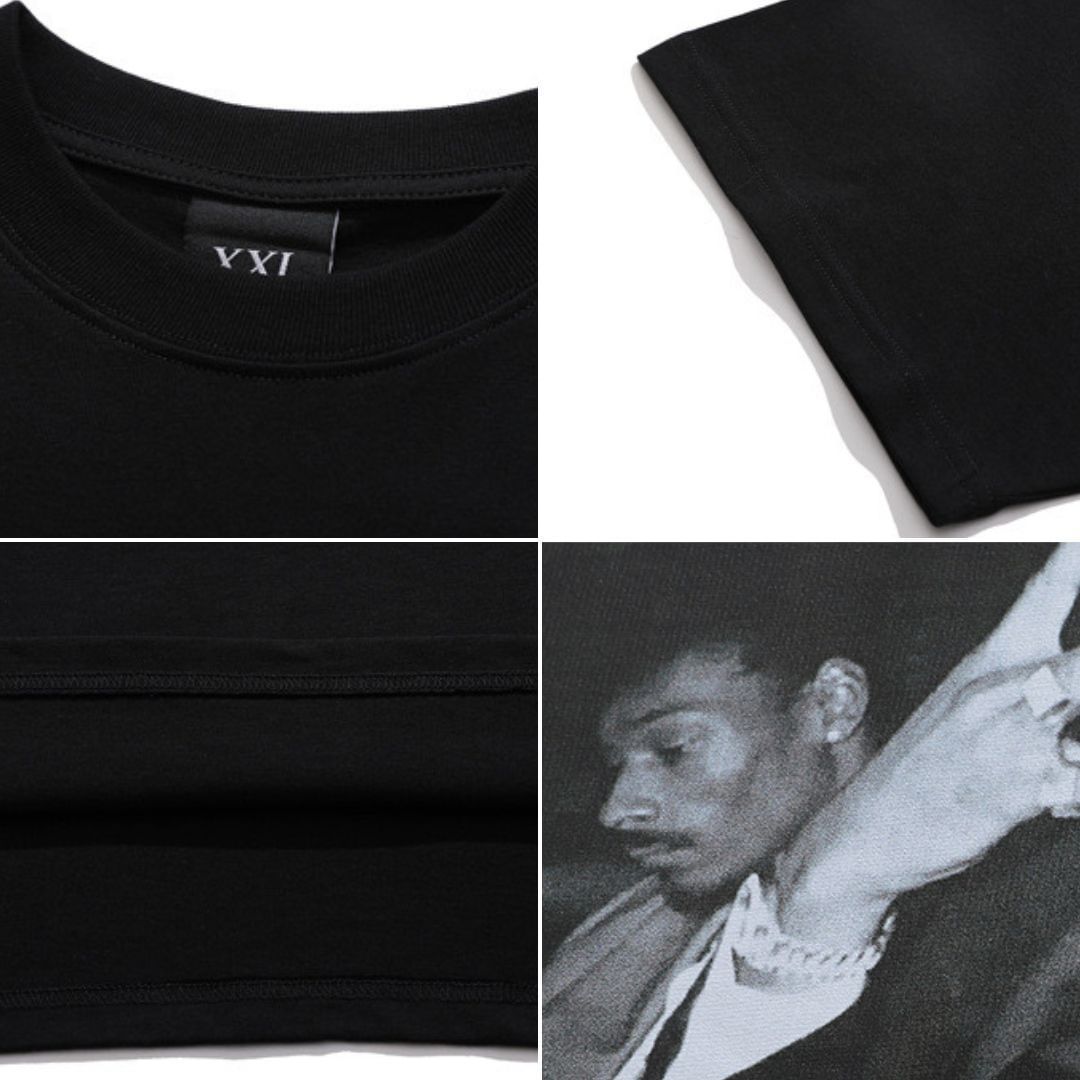 S0057 Oversize America Vintage Photo Print Short Sleeve T-Shirt