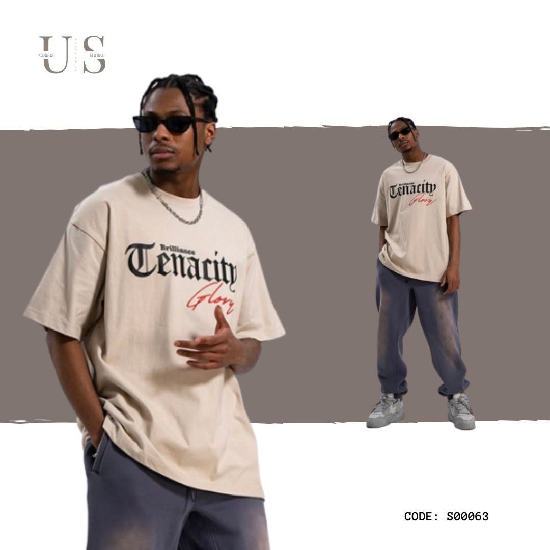 S0063 Americana Sytle Tenacity Letter Print Short Sleeve T-Shirt