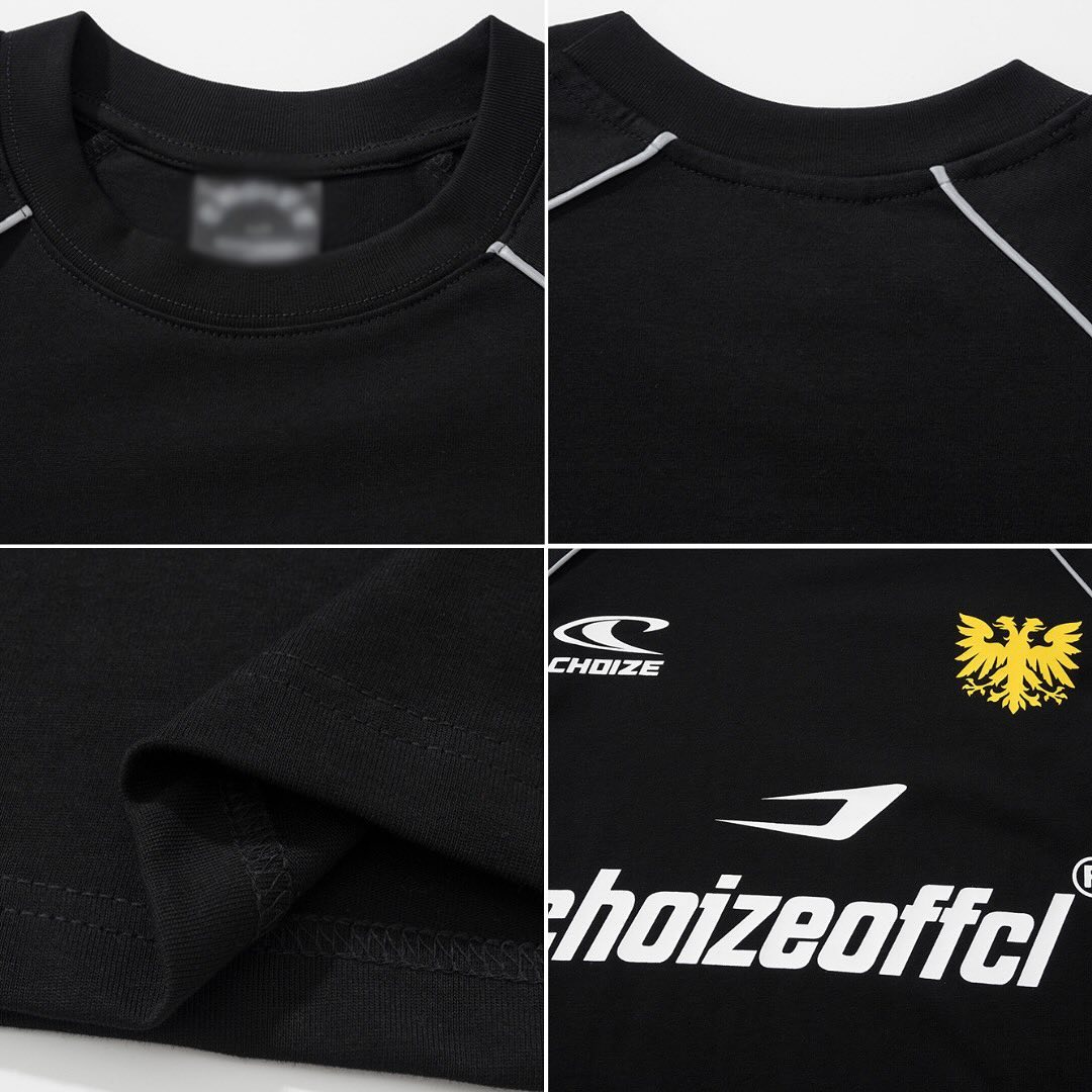 S0073 America Style Vintage Choizeoffcl Letter Print Oversize Sport T-Shirt