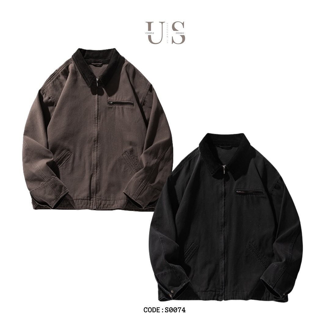 S0074 American Vintage Corduroy Oversize Cargo Jacket