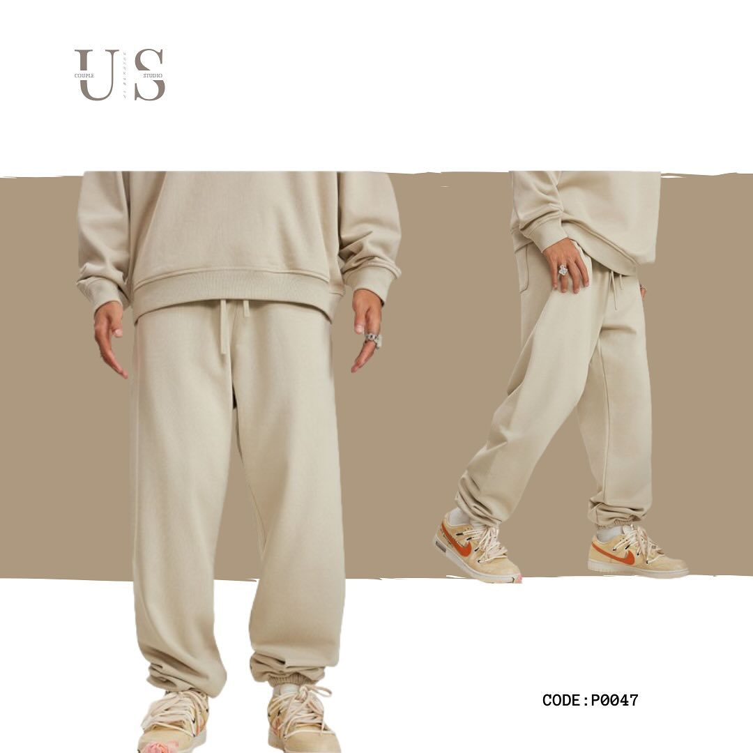 P0047 American loose straight-through pure cotton sports casual pants