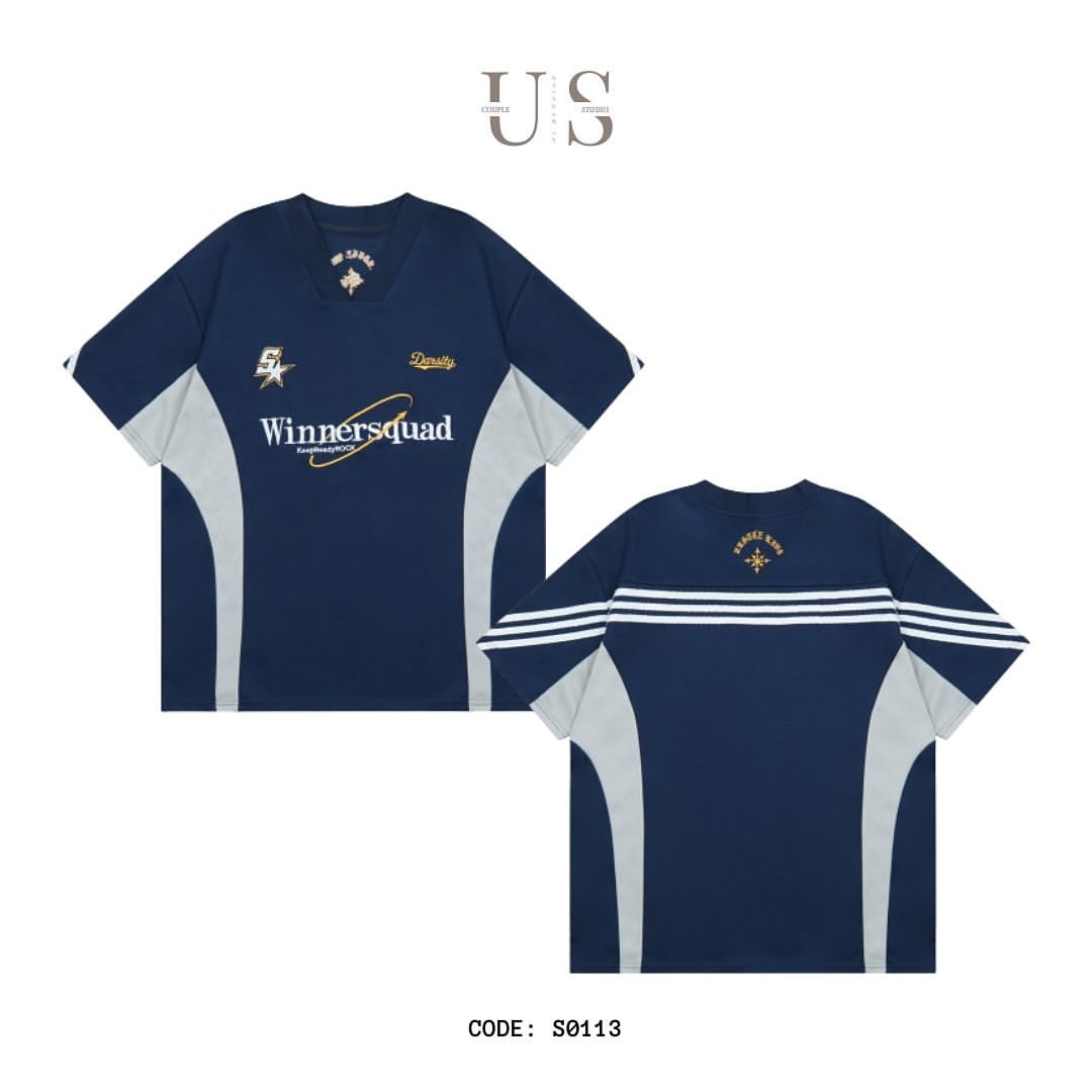 S0113 Volkswagen contrasting color cut V-neck sports short-sleeved T-shirt